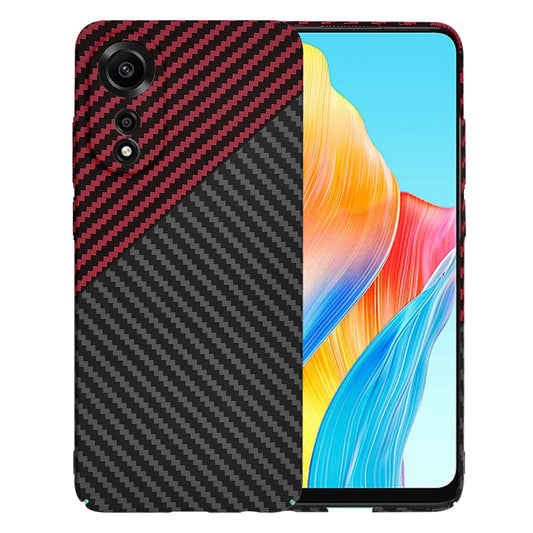 Coque pour Oppo A78 4G, Techsuit, Carbonite FiberShell, Noir Rouge