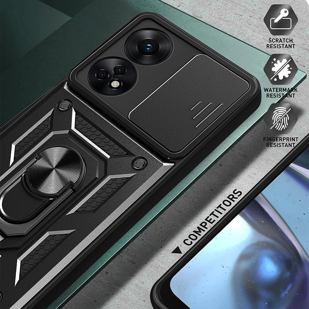 Housse pour Oppo A98, Techsuit, CamShield, Noire