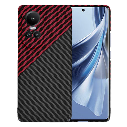 Coque pour Oppo Reno10 / Reno10 Pro, Techsuit, Carbonite FiberShell, Noir Rouge