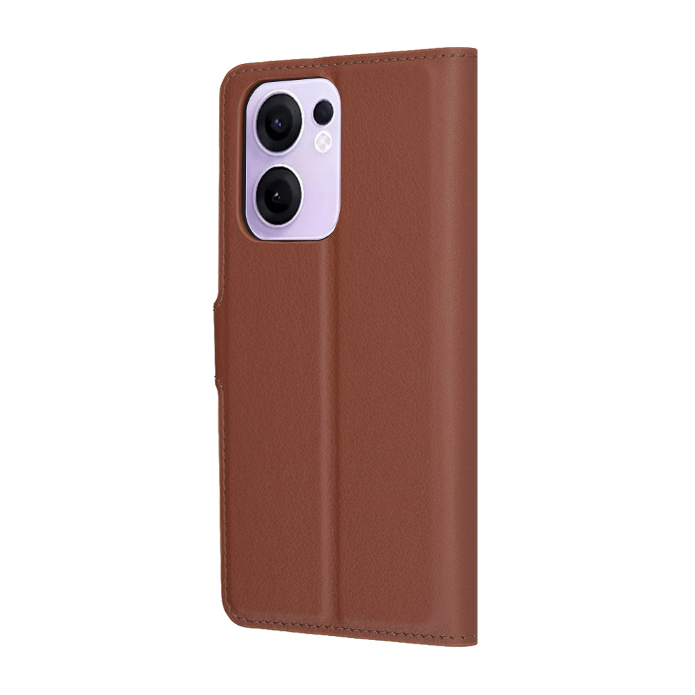Coque pour Oppo Reno13 FS 5G / Reno13 F 4G / Reno13 F, Techsuit, Folio en cuir, Marron
