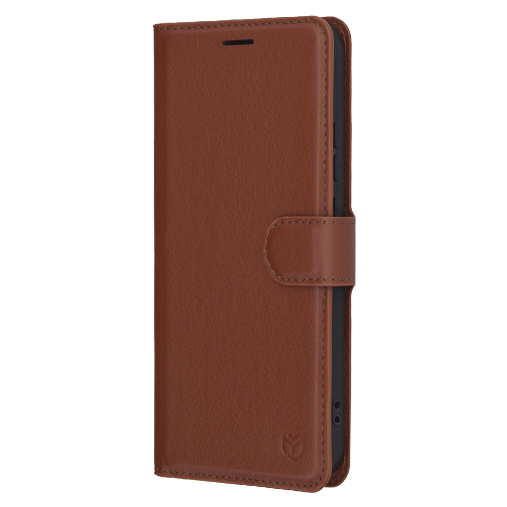 Case for Oppo Reno13, Techsuit, Leather Folio, Brown