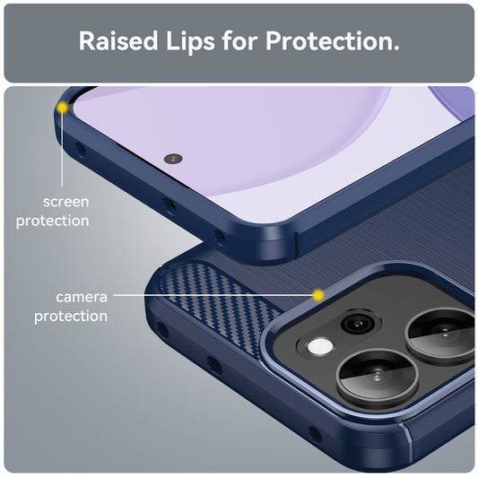 Coque pour Oppo Reno14 FS 5G / Reno14 F, Techsuit, Carbone, Bleue