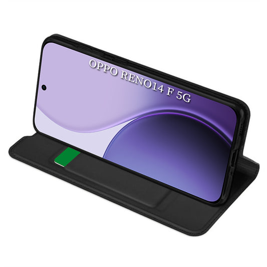 Étui pour Oppo Reno14 FS 5G / Reno14 F, Techsuit, Magskin Book, Noir