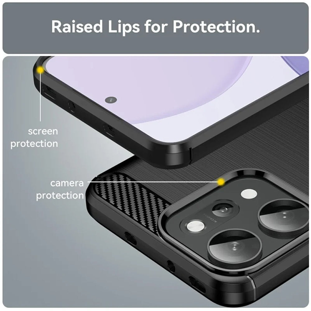 Coque pour Oppo Reno14 Pro, Techsuit, Carbone, Noire