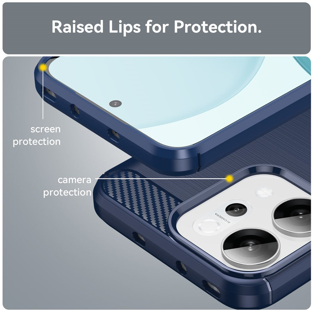 Coque pour Oppo Reno14, Techsuit, Carbone, Bleue