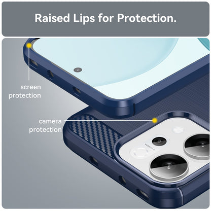 Coque pour Oppo Reno14, Techsuit, Carbone, Bleue