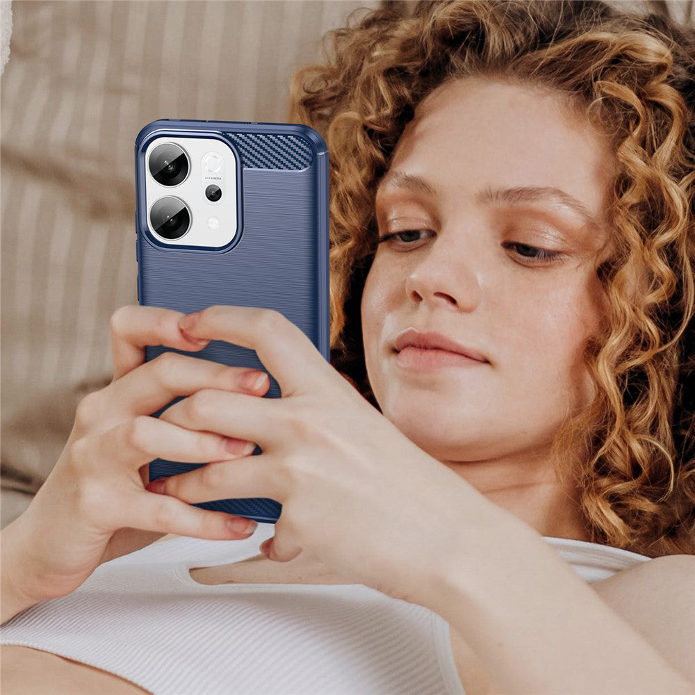 Coque pour Oppo Reno14, Techsuit, Carbone, Bleue