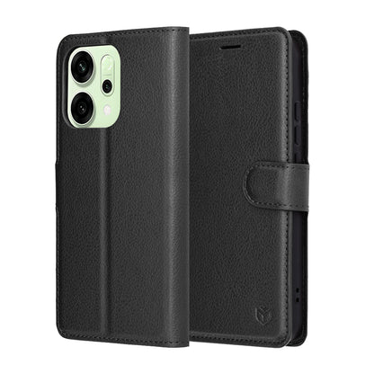 Étui pour Oppo Reno14, Techsuit, Leather Folio, Noir