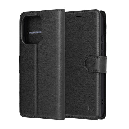 Étui pour Oppo Reno14, Techsuit, Leather Folio, Noir