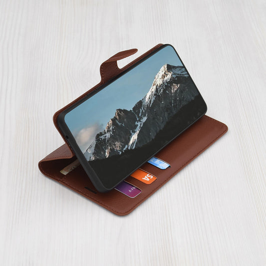 Étui pour Oppo Reno15 FS / Reno15 F, Techsuit, Leather Folio, Marron