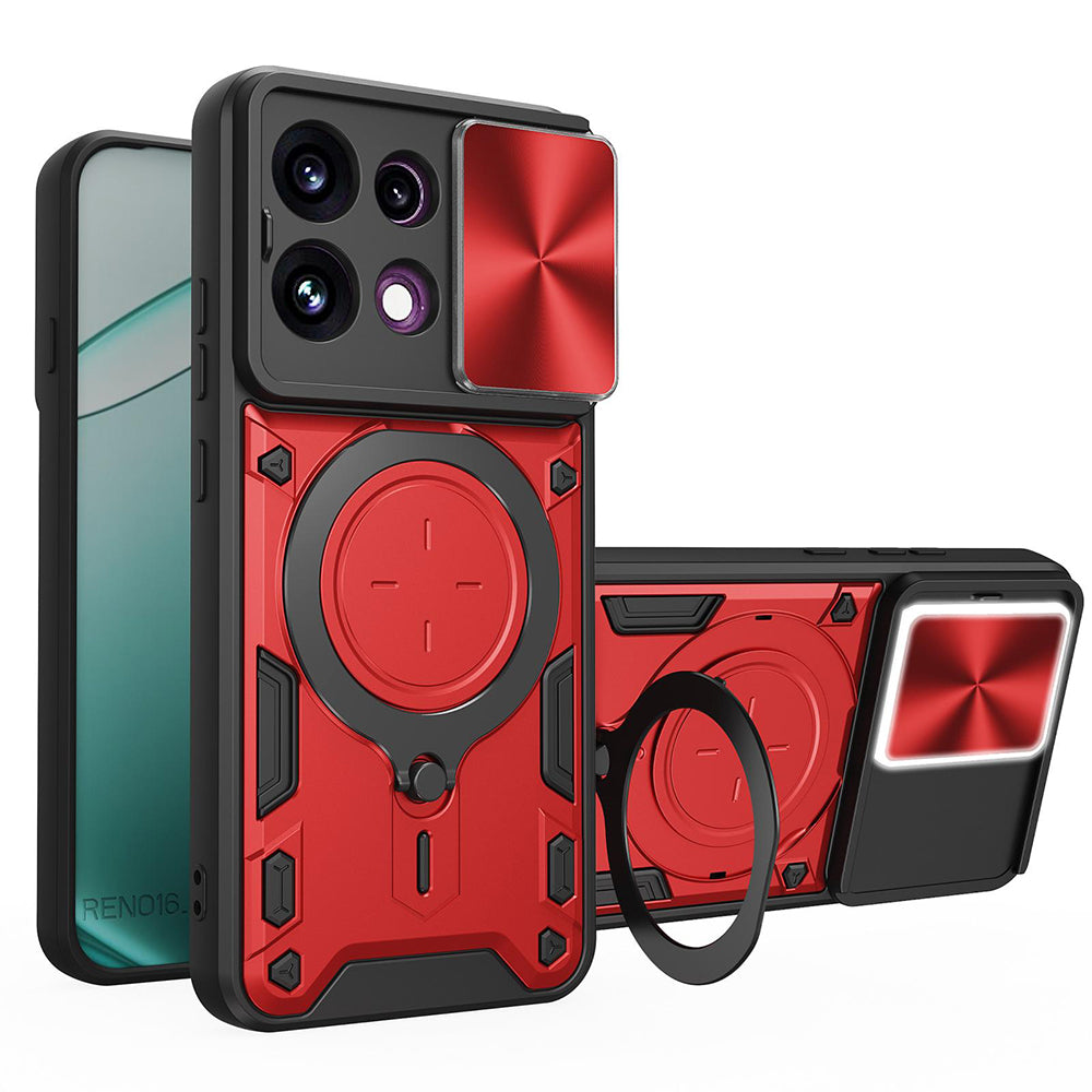 Coque pour Oppo Reno16 F / Reno16 FS, Techsuit, CamGuard Pro, Rouge