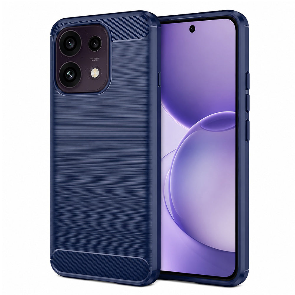 Coque pour Oppo Reno16 F / Reno16 FS, Techsuit, Carbone, Bleue