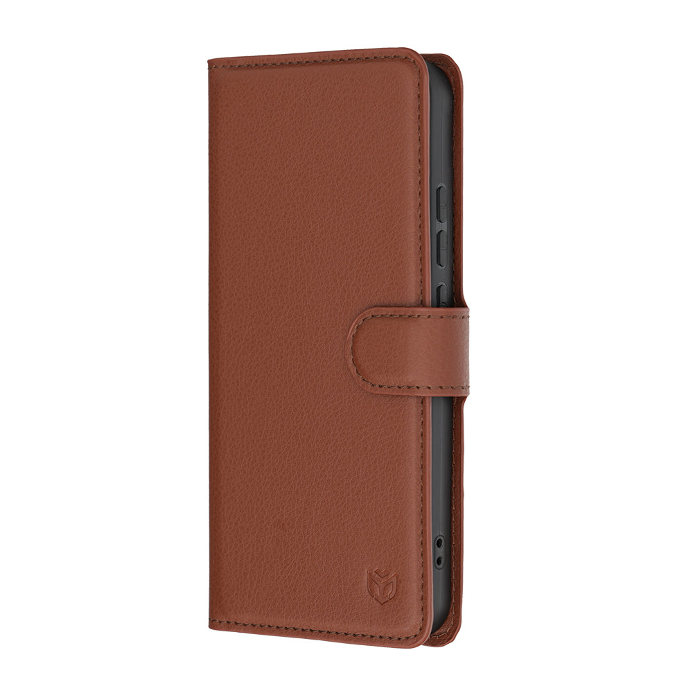 Coque pour Oppo Reno16 F / Reno16 FS, Techsuit, Folio en cuir, Marron