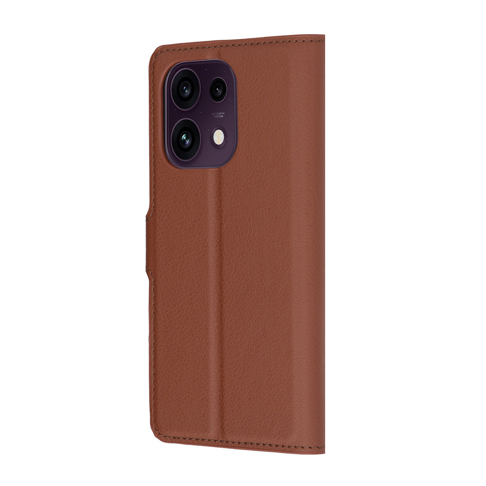 Coque pour Oppo Reno16 F / Reno16 FS, Techsuit, Folio en cuir, Marron