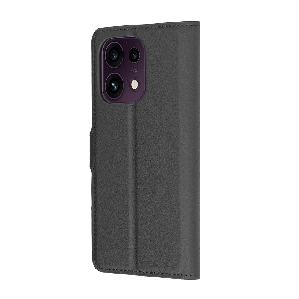 Coque pour Oppo Reno16 F / Reno16 FS, Techsuit, Folio en cuir, Noire