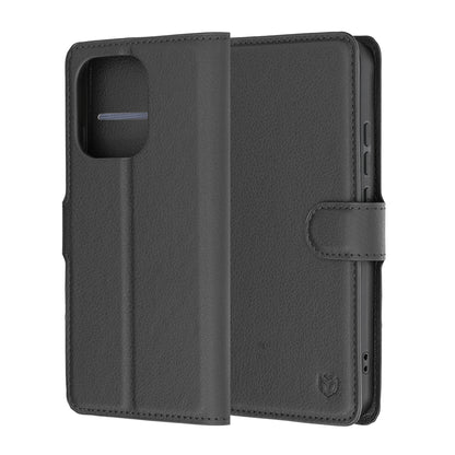 Coque pour Oppo Reno16 F / Reno16 FS, Techsuit, Folio en cuir, Noire