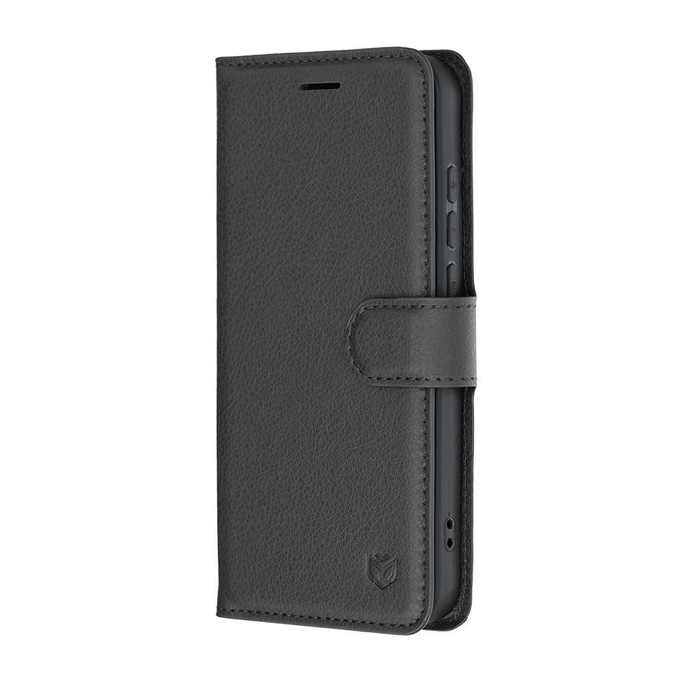 Coque pour Oppo Reno16 Pro, Techsuit, Leather Folio, Noire