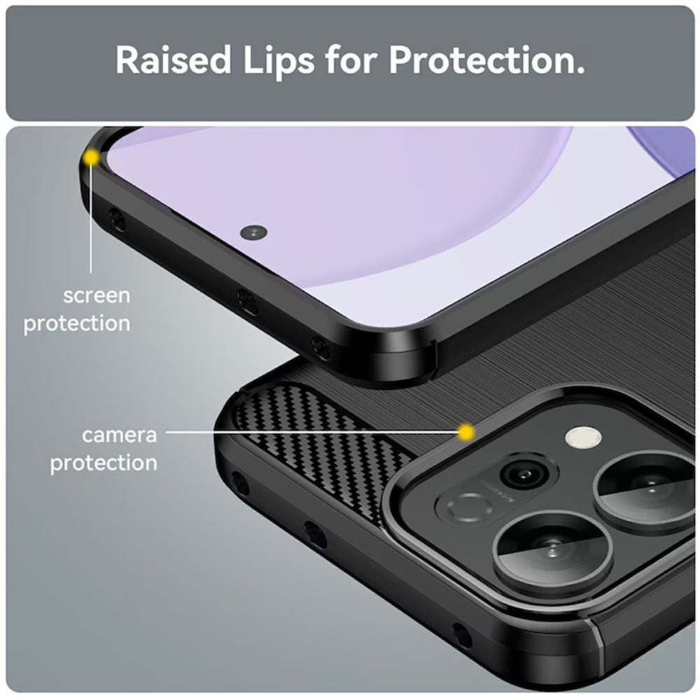 Coque pour Oppo Reno16 / Reno16 Pro, Techsuit, Carbone, Bleue