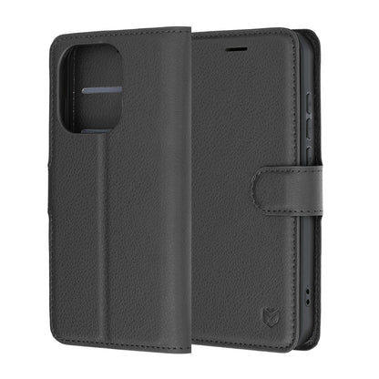 Coque pour Oppo Reno16 / Reno16 Pro, Techsuit, Leather Folio, Noire