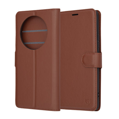 Coque pour Realme 12 Pro / 12 Pro+, Techsuit, Leather Folio, Marron