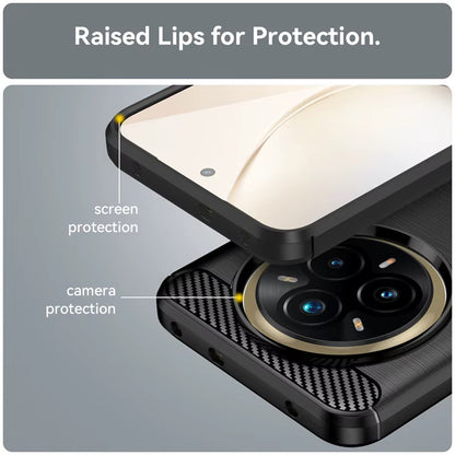 Coque pour Realme 14 Pro+, Techsuit, Carbone, Noire