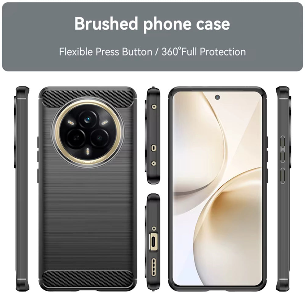 Coque pour Realme 14 Pro, Techsuit, Carbone, Noire