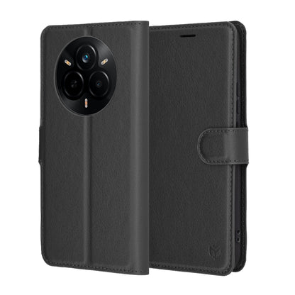 Coque pour Realme 14 Pro, Techsuit, Leather Folio, Noire