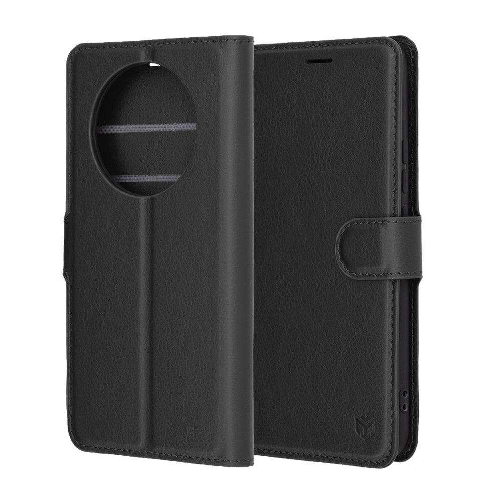 Coque pour Realme 14 Pro, Techsuit, Leather Folio, Noire