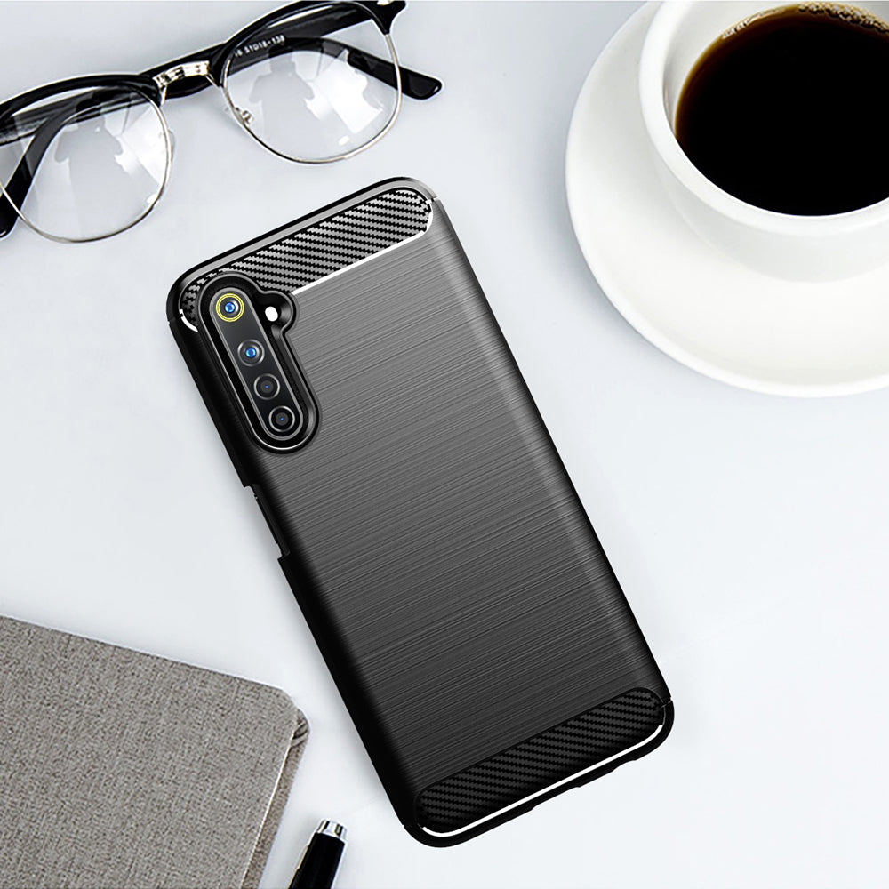 Housse pour Realme 6 Pro, Techsuit, Carbone, Noire