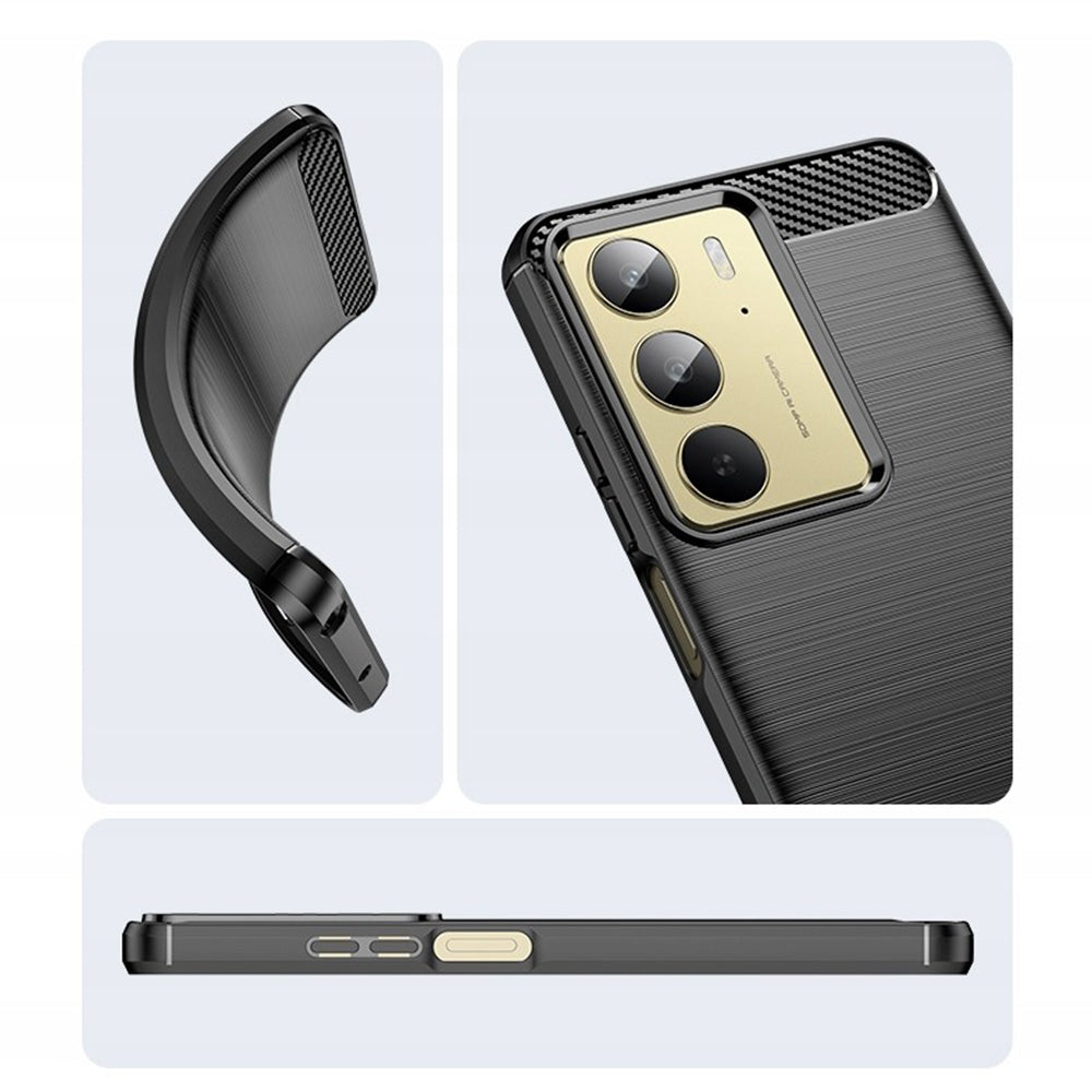 Coque pour Realme C75 5G / 14x, Techsuit, Carbone, Noire