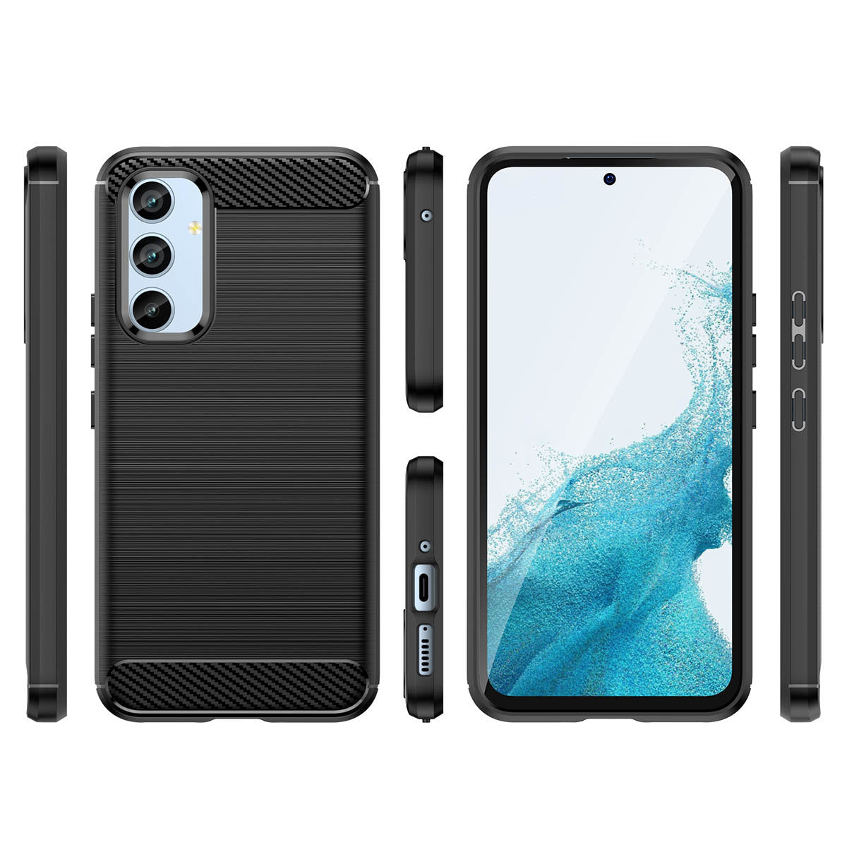 Coque pour Samsung Galaxy A54 A546, OEM, Carbone, Noire