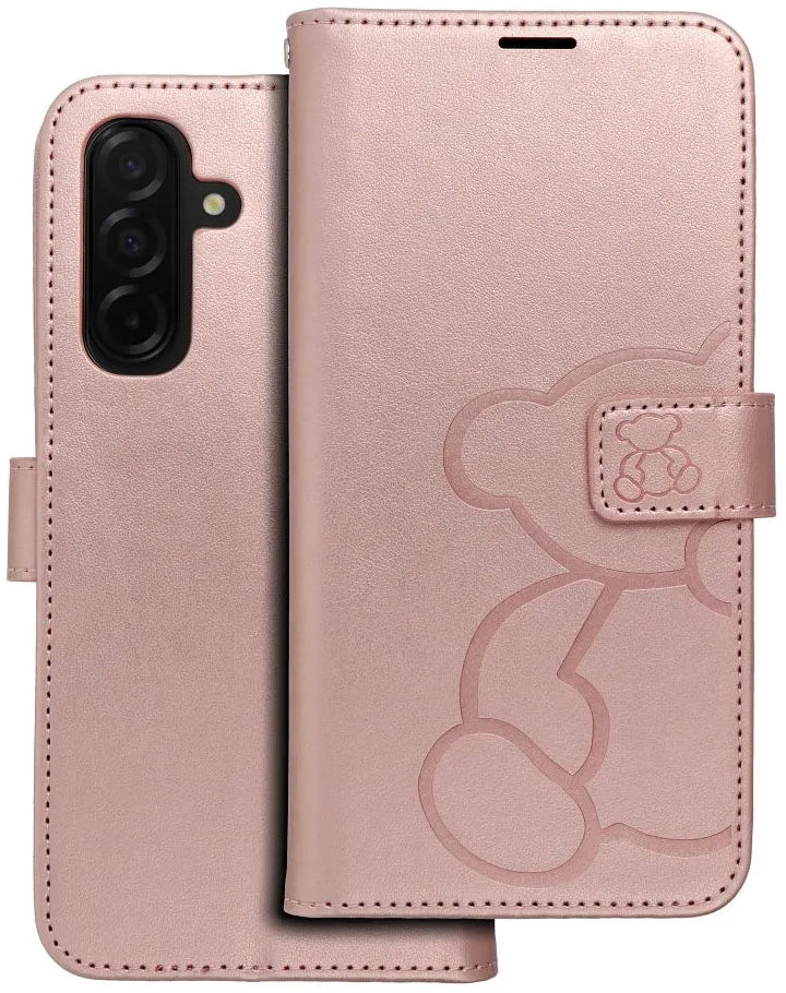 Coque pour Samsung Galaxy A26 A266, OEM, MEZZO Teddy Bear, Rose Doré