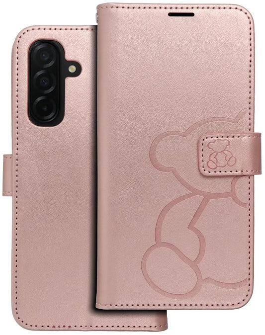 Coque pour Samsung Galaxy A26 A266, OEM, MEZZO Teddy Bear, Rose Doré