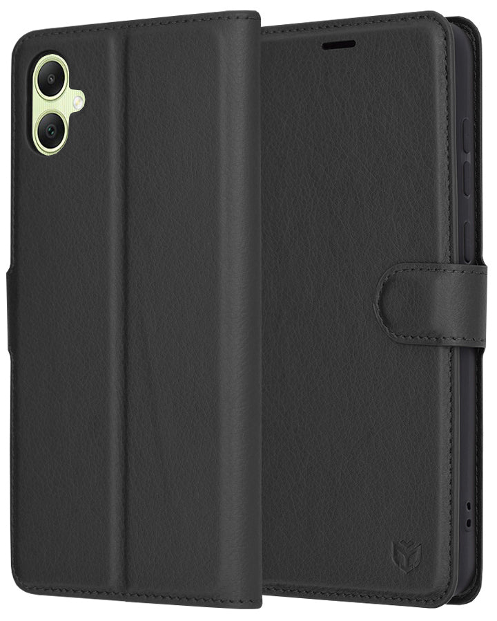 Case for Samsung Galaxy A05 A055, Techsuit, Leather Folio, Black