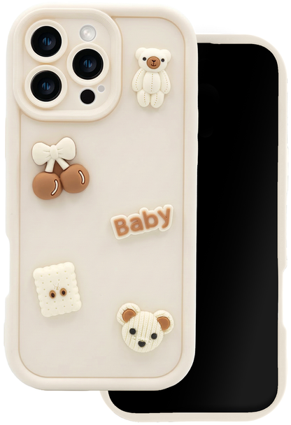 Case for Samsung Galaxy A26 A266, OEM, Ultra Trendy 3D Bear, Beige