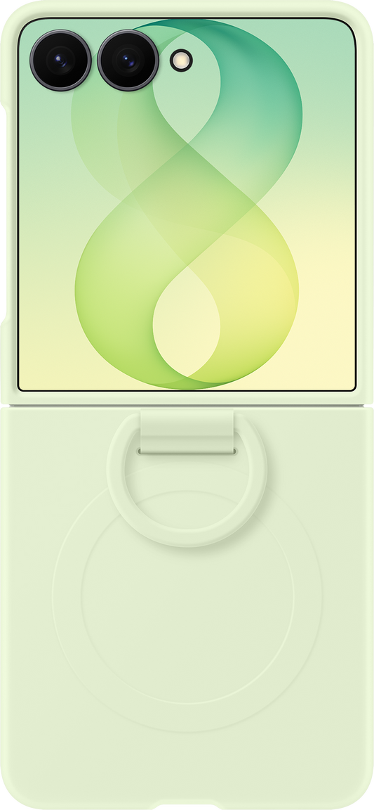 Coque pour Samsung Galaxy Z Flip8 F776, Anneau en silicone magnétique, Vert EF-EF776CGEGWW