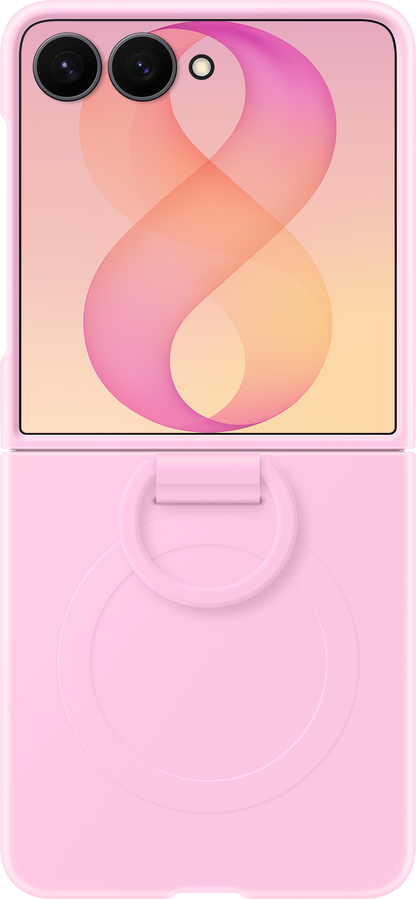 Coque pour Samsung Galaxy Z Flip8 F776, Silicone Ring Magnet, Rose EF-EF776CVEGWW