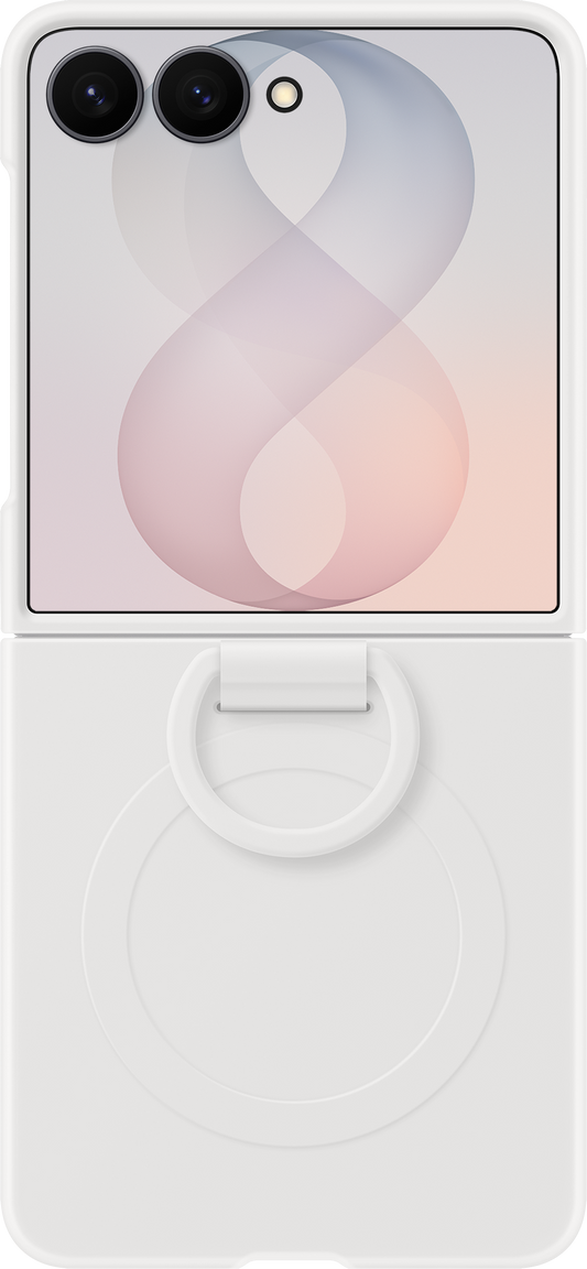 Coque pour Samsung Galaxy Z Flip8 F776, Silicone Ring Magnet, Blanc EF-EF776CWEGWW