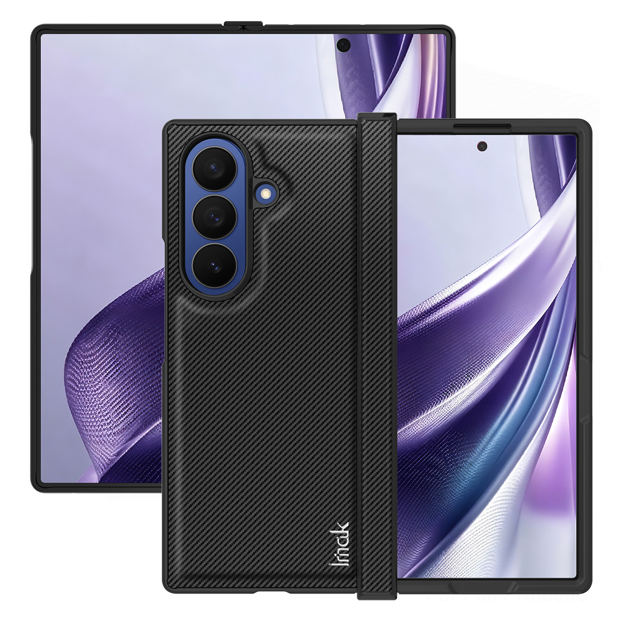 Coque pour Samsung Galaxy Z Fold8 Ultra F976, Imak, Carbone, Noire