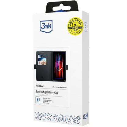 Coque pour Samsung Galaxy A16 5G A166 / A16 4G A165, 3MK, Portefeuille, Noire