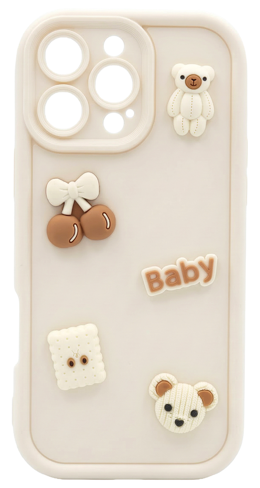 Case for Samsung Galaxy A26 A266, OEM, Ultra Trendy 3D Bear, Beige