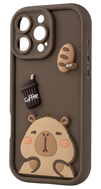 Coque pour Samsung Galaxy A26 A266, OEM, Ultra Trendy 3D Capybara, Marron