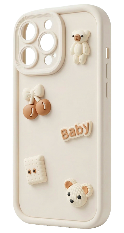 Coque pour Samsung Galaxy A56 A566 / A36 A366, OEM, Ultra Trendy 3D Bear, Beige