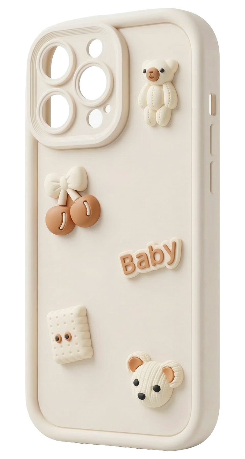 Coque pour Samsung Galaxy S25 Ultra S938, OEM, Ultra Trendy 3D Bear, Beige
