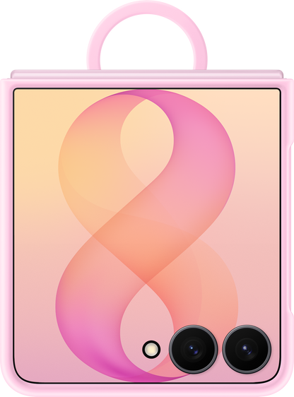 Coque pour Samsung Galaxy Z Flip8 F776, Silicone Ring Magnet, Rose EF-EF776CVEGWW