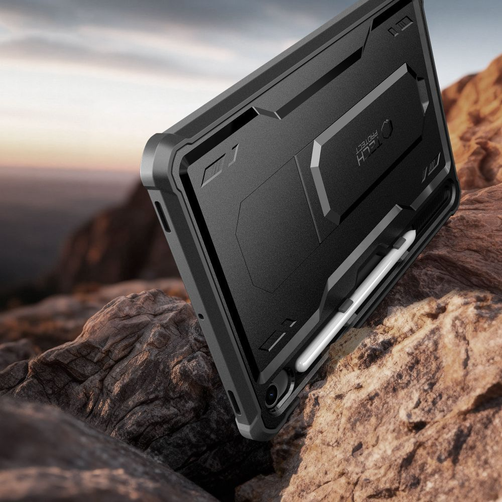 Coque pour Samsung Galaxy Tab S10 Lite / Tab S10 FE / Tab S9, Tech-Protect, Kevlar Pro, Noire