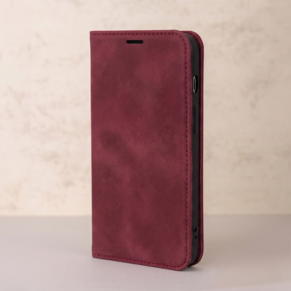 Étui pour Samsung Galaxy A18 5G A186 / A17 4G A175 / A17 5G A176 / A26 A266, OEM, Smart Suede, bordeaux