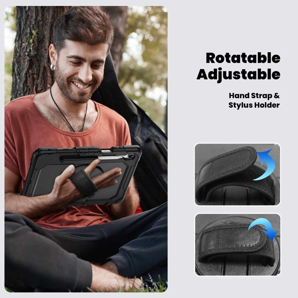 Coque pour Samsung Galaxy Tab S11, Tech-Protect, Solid360, Noire