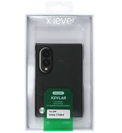 Coque pour Samsung Galaxy Z Fold8 F971, X-Level, Carbone, Noire