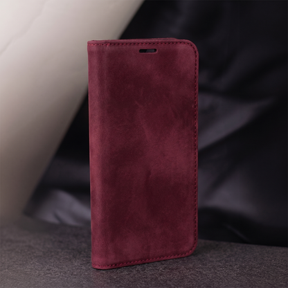 Étui pour Samsung Galaxy A18 5G A186 / A17 4G A175 / A17 5G A176 / A26 A266, OEM, Smart Suede, bordeaux